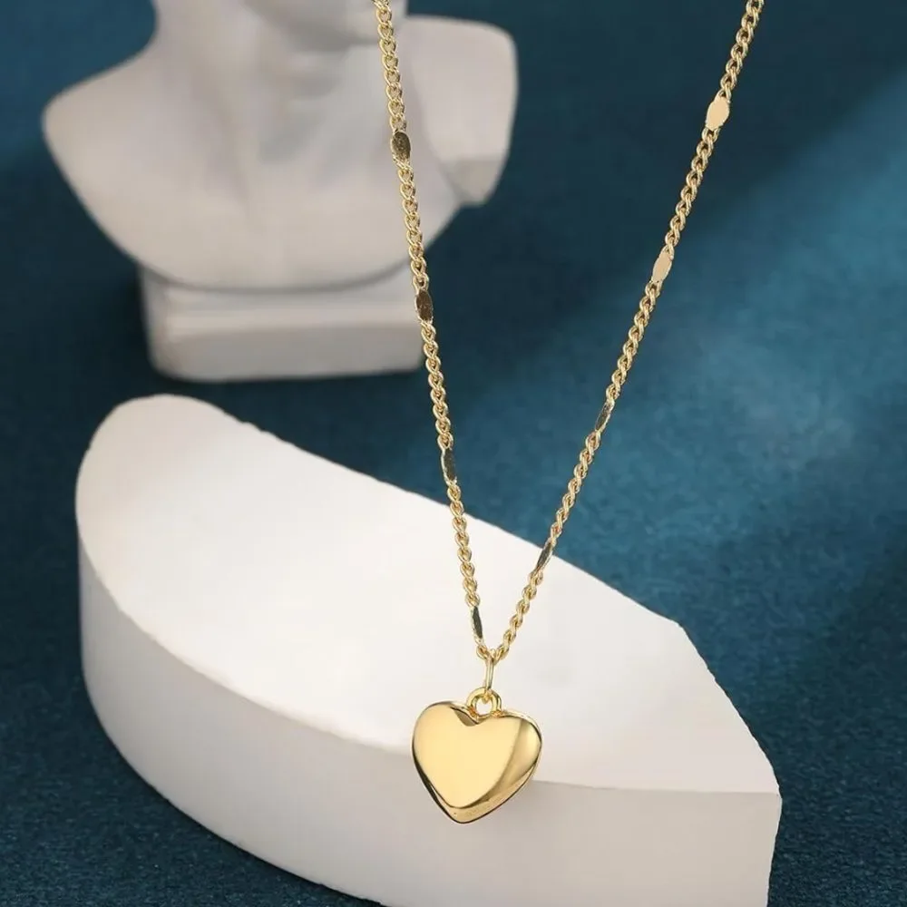 NEW 14K Gold Plated Gold Heart Pendant Necklace